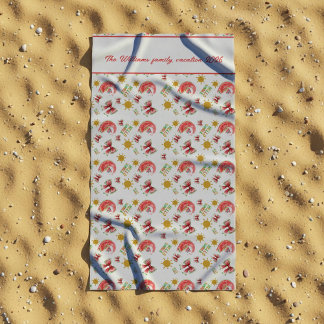 Personalized watermelon coquette  beach towel