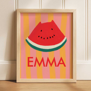 Personalized Watermelon Kids Wall Art