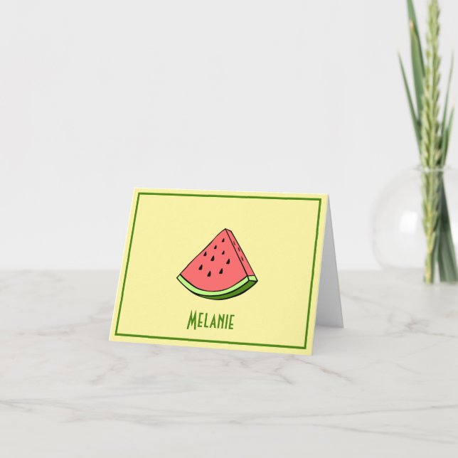 Personalized Watermelon Note Card (Front)