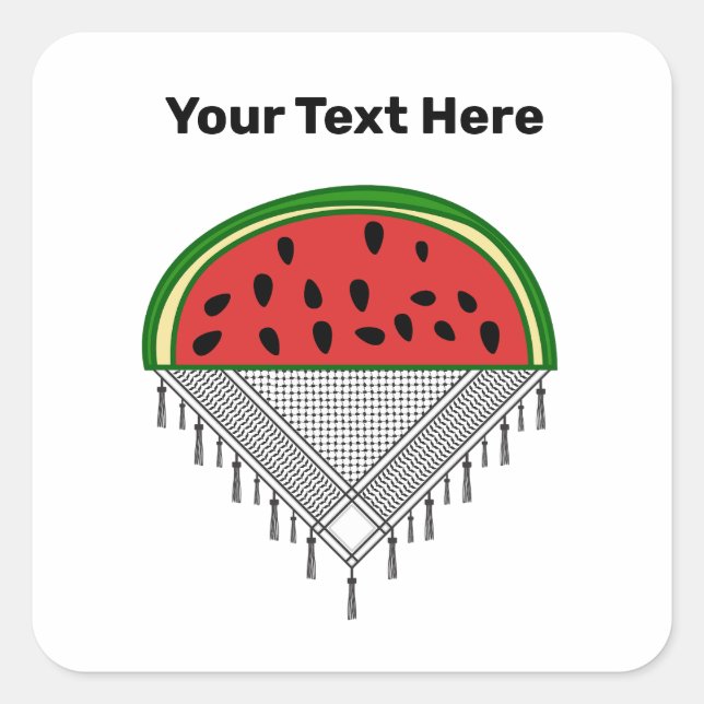 Personalized Watermelon & Palestine T-shirt Square Sticker (Front)