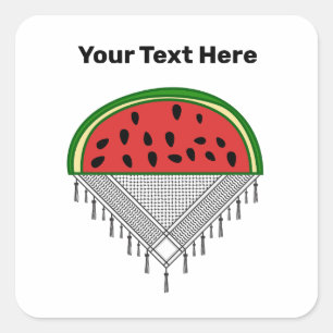 Personalized Watermelon & Palestine T-shirt Square Sticker