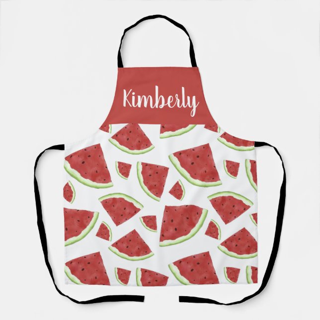 Personalized Watermelon Pattern Gift – Custom Name Apron (Front)