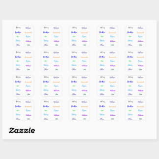 Personalized Waterproof Handwritten Script Names 1 Square Sticker
