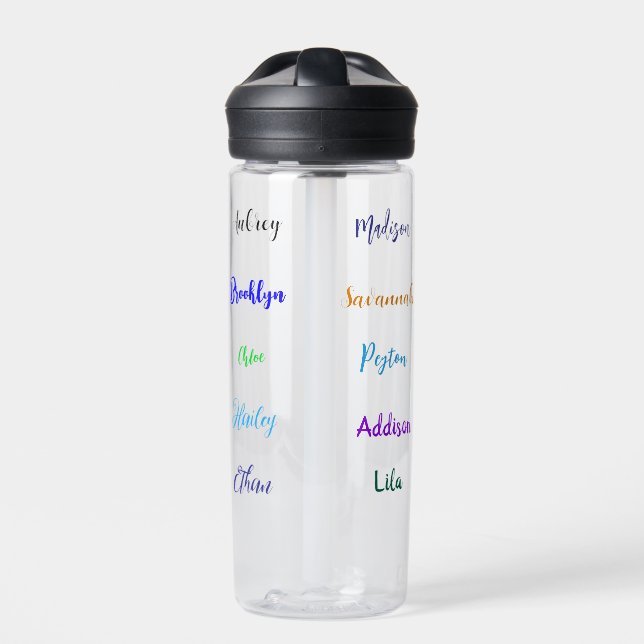 Personalized Waterproof Handwritten Script Names 1 Water Bottle (Front)