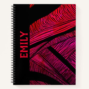 Personalized Wave Merge Spiral Notebook