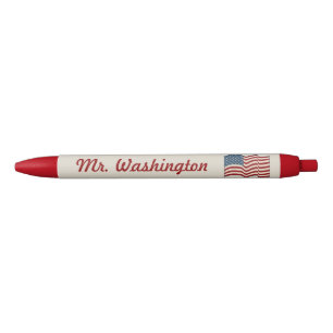 Personalized Waving American Flag Pen