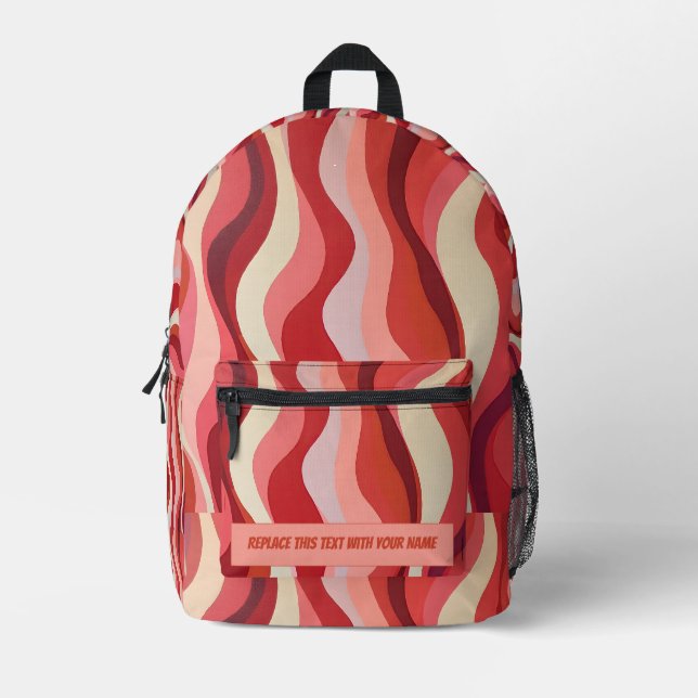 Personalized Wavy Stripe Backpack (Front)