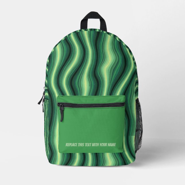 Personalized Wavy Stripe Backpack (Front)
