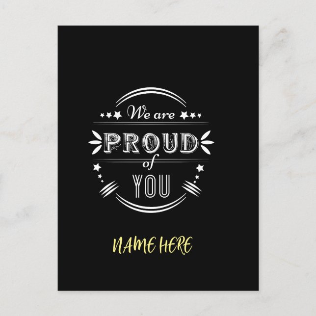 Personalized We are Proud of You  Postcard (Front)