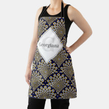 Personalized We Are Watching You Navy & Gold Deco