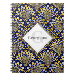 Personalized We Are Watching You Navy & Gold Deco Notebook