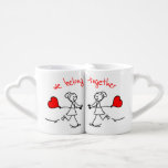 Personalized "we belong together" lesbian couple's coffee mug set<br><div class="desc">This cute couple's mug set features a lesbian stick couple (hetero and gay versions available) on the front with the words,  "we belong together",  and the stick couple on the back with the couple's names.</div>