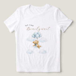 Personalized We Can Bearly Wait Baby Boy Shower Tri-Blend Shirt