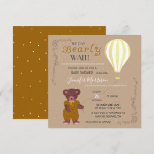 Personalized We Can Bearly Wait Baby Shower Girl I Invitation