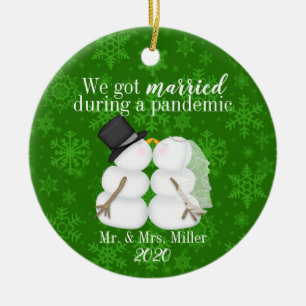 Personalized We Got Married During A Pandemic Ceramic Ornament
