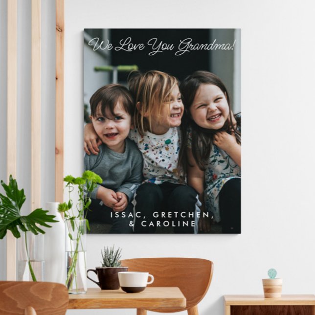 Personalized We Love You Grandma Photo Script Canvas Print (Creator Uploaded)