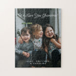 Personalized We Love You Grandma Photo Script Jigsaw Puzzle<br><div class="desc">Personalized We Love You Grandma Photo with Script Typography Jigsaw Puzzle (all text can be customized)</div>