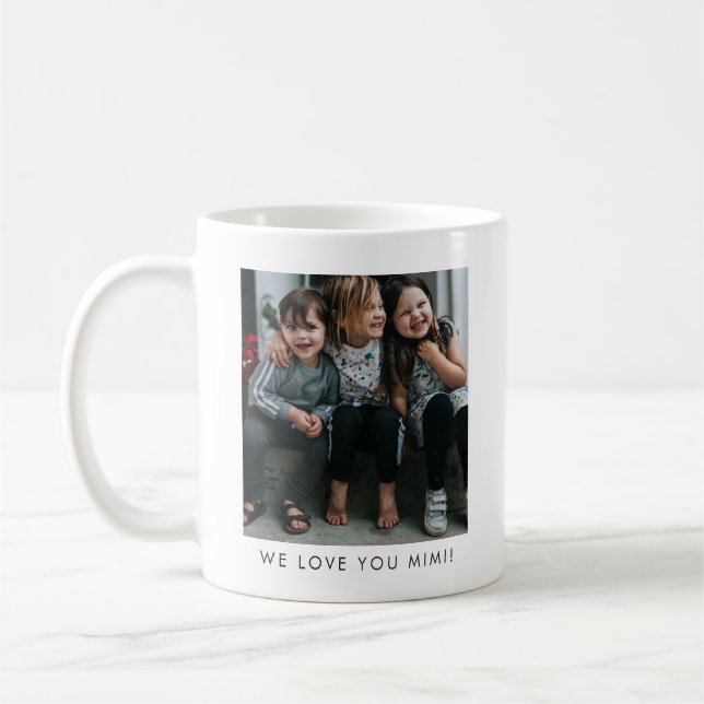 Personalized We Love You MIMI Grandma Photo Simple Coffee Mug (Left)