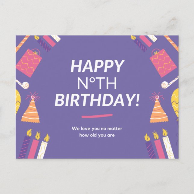 Personalized: We love you no matter how old you r Postcard (Front)