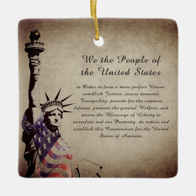 Personalized  We the People American  Ceramic Ornament (Front)