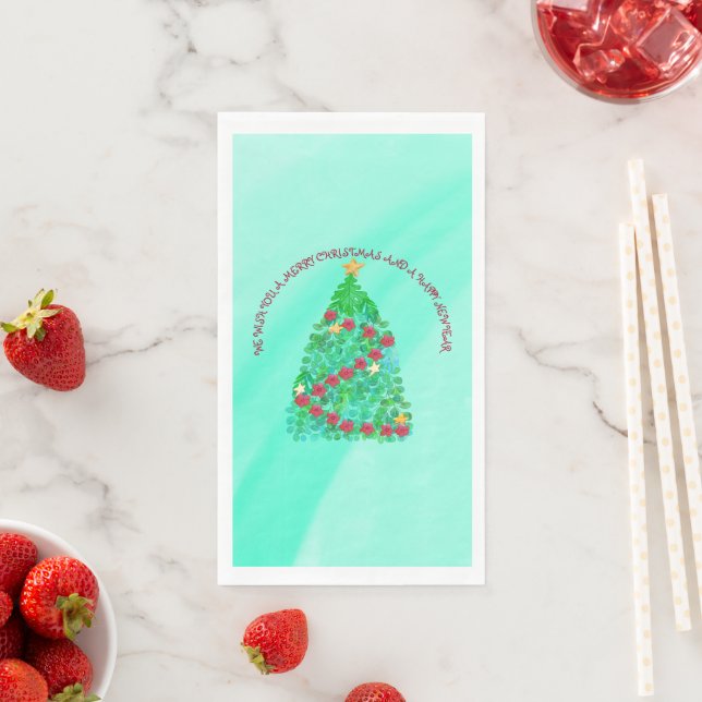 PERSONALIZED WE WISH YOU A MERRY CHRISTMAS NAPKIN (Insitu)