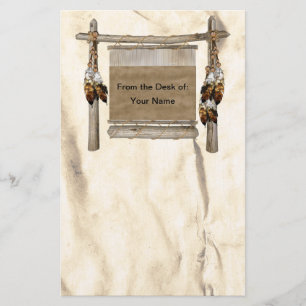 Personalized Weaving Loom Native American  Station Stationery