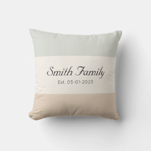 Personalized Wedding 3-Stripe Throw Pillow
