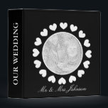 Personalized wedding album | Romantic photo binder<br><div class="desc">Personalized wedding album | Romantic photo binder with hearts. Black and white. Custname design with name of bride and groom. Mr and Mrs marriage day organizer or photo album. Romantic love hearts with round picture image border. Add your best photograph. Perfect for newly weds. Keepsake your wedding memories.</div>