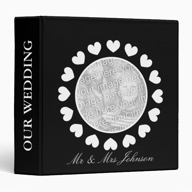 Personalized wedding album | Romantic photo binder (Front/Spine)