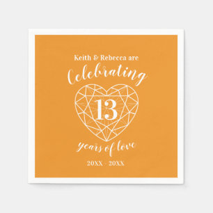 Personalized wedding anniversary 13 years citrine napkin