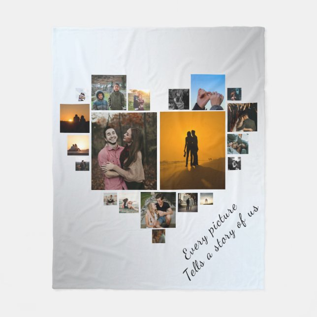 Personalized Wedding Anniversary Gift Fleece Blanket (Front)