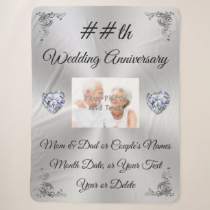 Personalized Wedding Anniversary Gifts by Year Sherpa Blanket