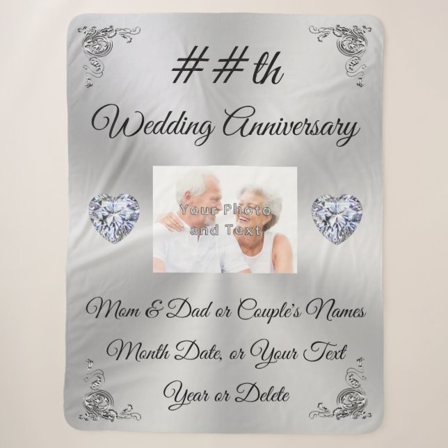 Personalized Wedding Anniversary Gifts by Year Sherpa Blanket (Front)