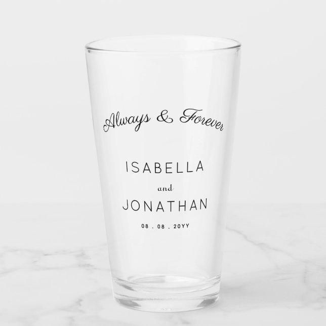 Personalized Wedding & Anniversary  Glass (Front)