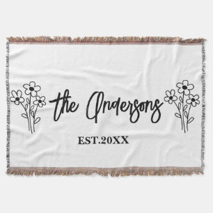 Personalized Wedding Anniversary Last Name Gift Throw Blanket