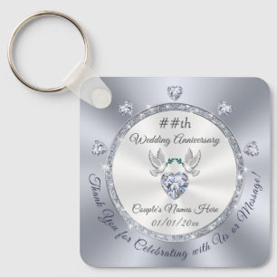 Personalized, Wedding Anniversary Party Favours,  Keychain