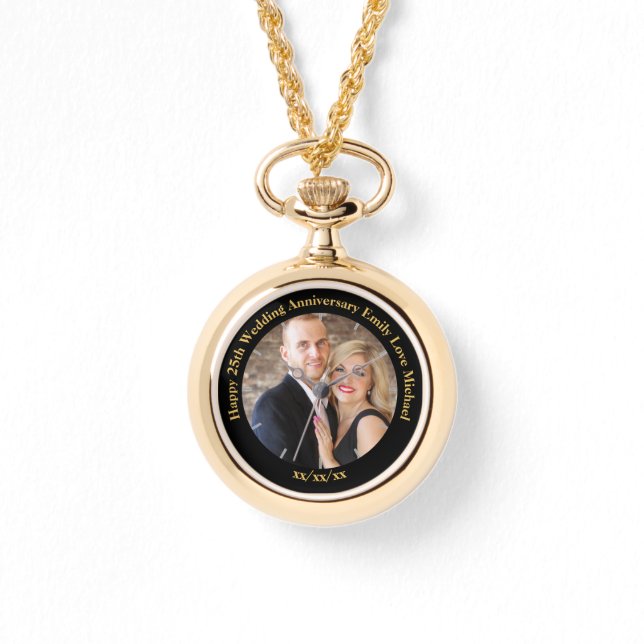 Personalized Wedding Anniversary PHOTO Custom Her Watch (Front)