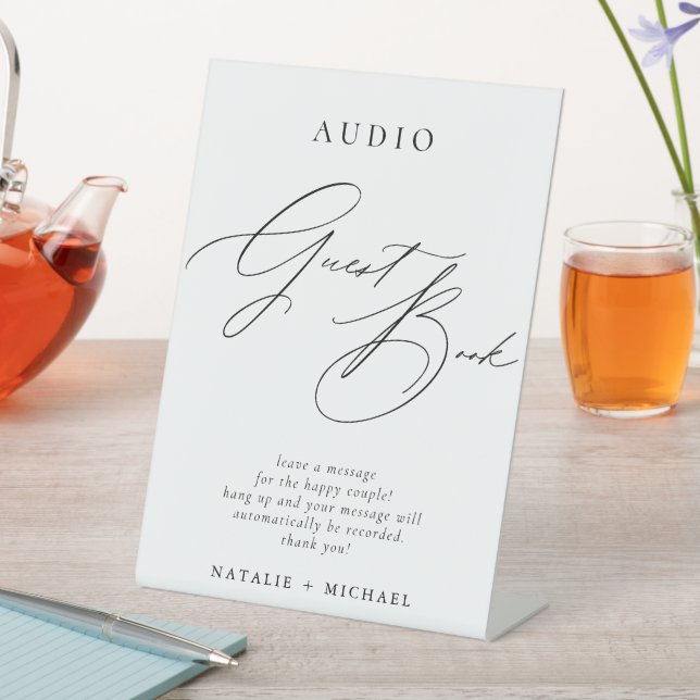 Personalized Wedding Audio Telephone Guestbook Pedestal Sign (In SItu)