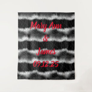 Personalized Wedding Backdrop Pink Gold Lights Tapestry