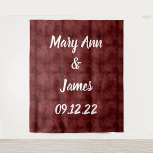 Personalized Wedding Backdrop Pink Gold Lights Tapestry