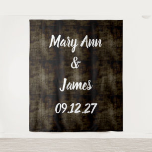 Personalized Wedding Backdrop Wood Background Tapestry