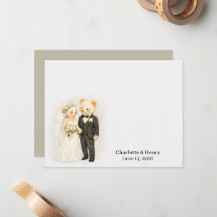 Personalized Wedding Bear Couple Card