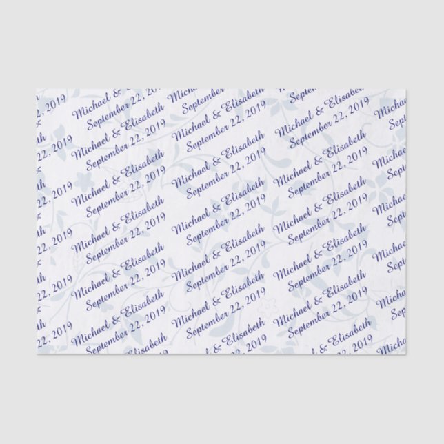 Personalized Wedding - Blue Tissue Paper (Front)