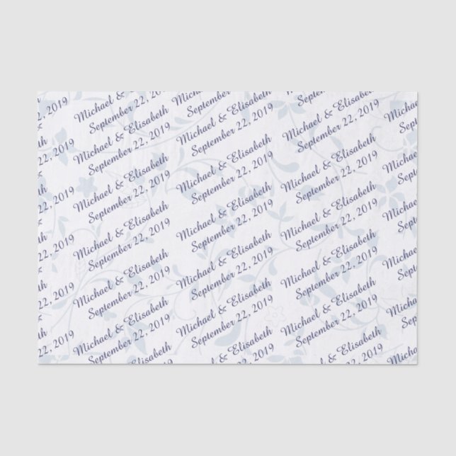 Personalized Wedding - Blue Tissue Paper (Front)