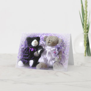 Personalized Wedding Bouquet from Bear -Purple Card