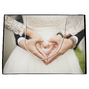 Personalized Wedding Bridal Engagement Photo Large Gift Bag