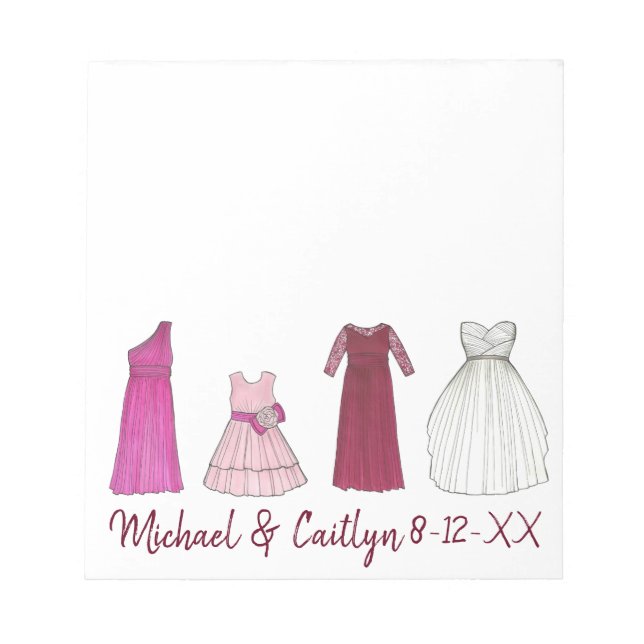 Personalized Wedding Bridal Party Shower Notepad (Front)