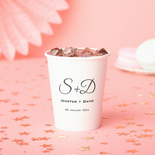 Personalized wedding,bridal shower/engagement   paper cups (Insitu)
