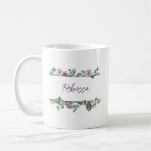 Personalized Wedding Bridesmaid Eucalyptus Coffee Mug