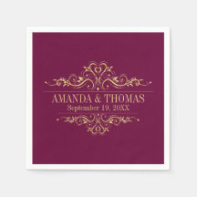 Personalized Wedding burgundy Elegant Paper 